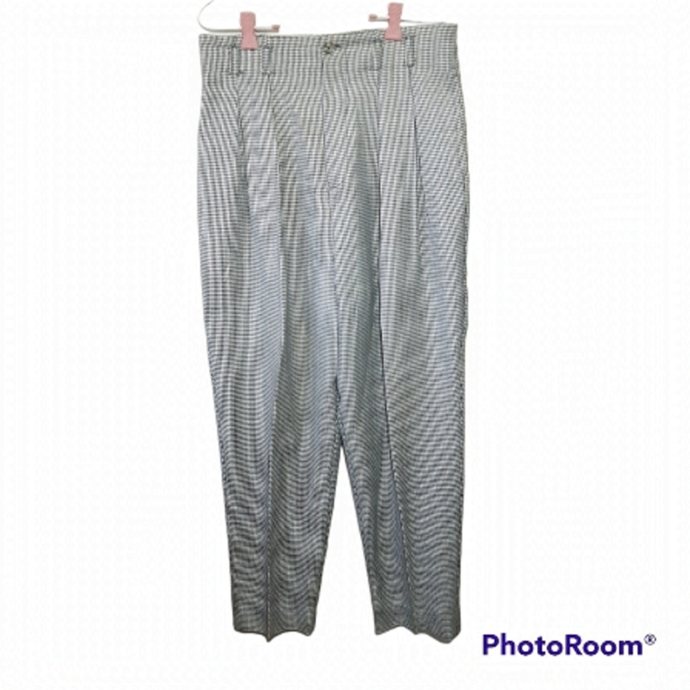 Vintage Danielle B Ultra High Rise Ribcage Houndstooth Pleated Trouser Pants